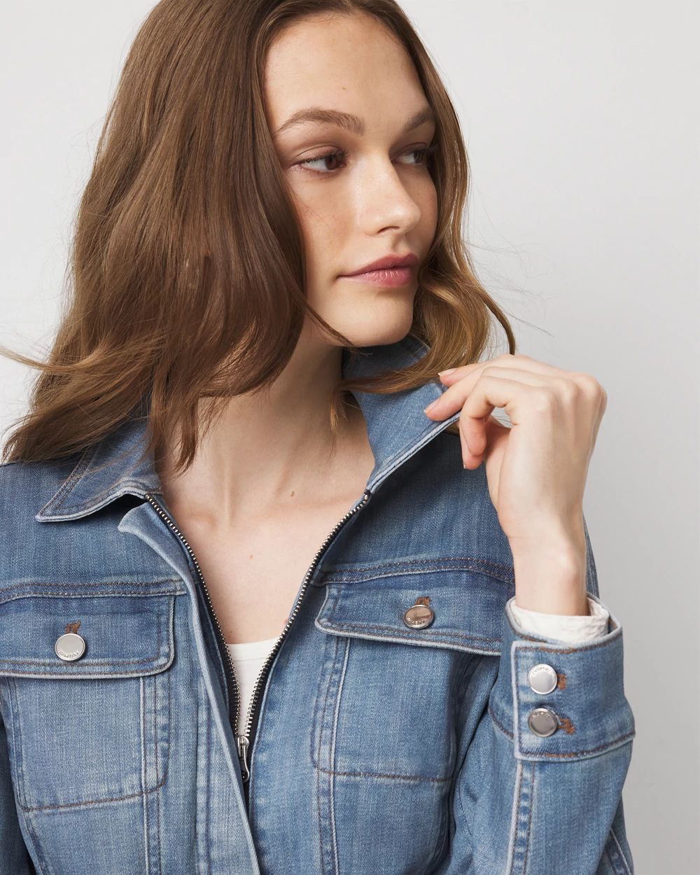 Clear Coated Denim Jacket | White House Black Market